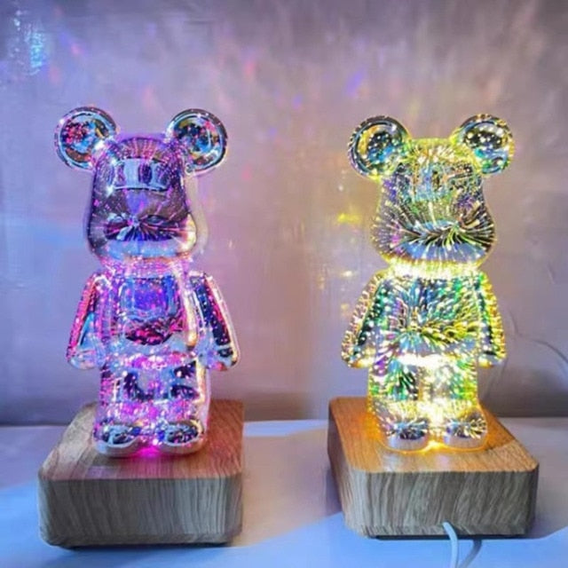 3D Bear Firework Light Lamp
